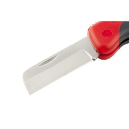 Matrix Нож электрика, складной, прямое лезвие, эргономичная двухкомпонентная рукоятка 78987