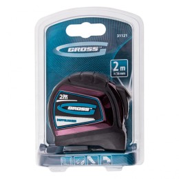 Gross Рулетка "Doppelhaken",2 м x 16 мм,односторонний зацеп,Нейлон,двусторонняя шкала,автоматическая фиксация 31121