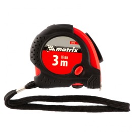 Matrix Рулетка Status Magnet fixation,3 м х 16 мм,обрезиненный корпус,зацеп с магнитом 31019