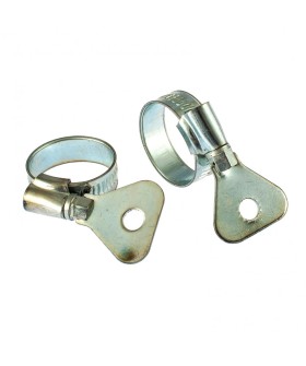 Сибртех Хомуты металлические, червячные 16-25 мм, ширина 10 мм, W1, с металлическим ключом, 2 шт 476507