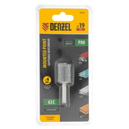 Denzel Шарошка абразивная, цилиндр, 19 x 25 мм, для дрели, хвостовик d6 мм, 63С 76025