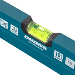 Gross Уровень алюминиевый, 800 мм, 1 рукоятка, фрезеровка, 3 глазка, Prazision 34441