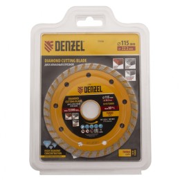 Denzel Диск алмазный, отрезной Turbo, 115 х 22.2 мм, сухая резка 73106