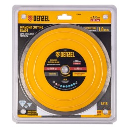 Denzel Диск алмазный отрезной 230 х 22,2 мм, сплошной, супертонкий, горячий пресс, мокрое резание// 73055