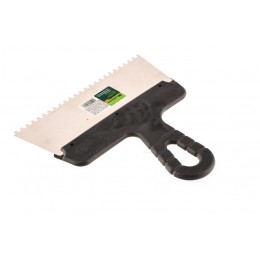 Сибртех Шпатель из нержавеющей стали, 200 мм, зуб 4 х 4 мм, пластмассовая ручка 85456