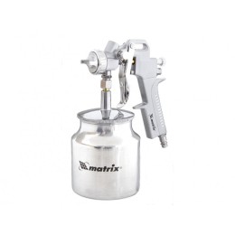 Matrix Набор пневмоинструмента, 5 предметов, быстросъемное соединение, краскораспылитель с нижним бачком 57302