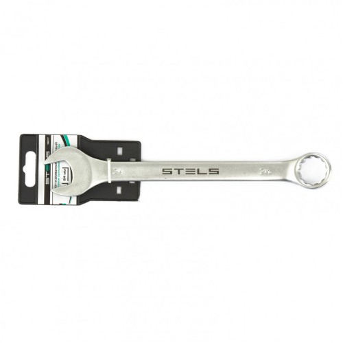 Ключ комбинированный, 24 мм, CrV, матовый хром Stels 15217