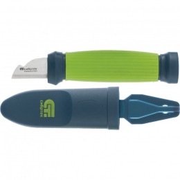 Сибртех Нож монтажника с чехлом (заточка справа), обрезиненная рукоятка, 154 мм, лезвие 31 мм 79013