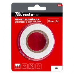 Matrix Лента клейкая на вспененной основе, двусторонняя, белая, 19 мм х 1.5 м 89079