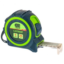 Сибртех Рулетка Сапфир,двухкомпонентный корпус,5 м х 25 мм 32582