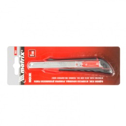 Matrix Нож, 9 мм, выдвижное лезвие, металлическая направляющая, эргономичная двухкомпонентная рукоятка 78932