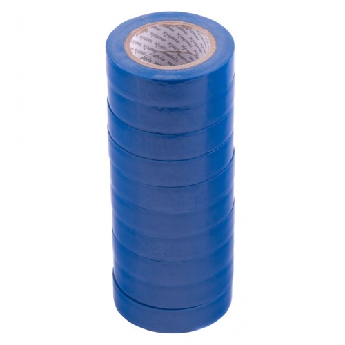 Набор изолент ПВХ 15 мм х 10 м, синяя, в упаковке 10 шт, 150 мкм Matrix 88784