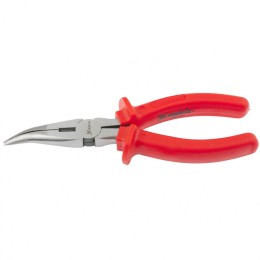 Matrix Длинногубцы изогнутые Econom, 160 мм, шлифованные, пластмассовые рукоятки 17494