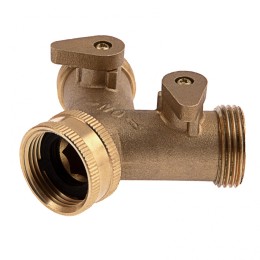 Palisad Разветвитель двухканальный, регулируемый, внешняя и внутренняя резьба 3/4, латунный 66523