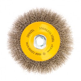 Denzel Щетка для УШМ, 125 мм, "Тарелка", витая нержавеющая проволока 0.3 мм, М14 746163