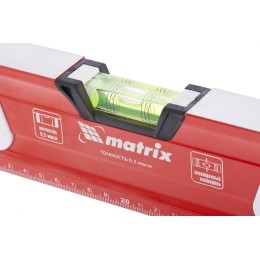 Matrix Уровень алюминиевый, магнит, фрезерованный, 3 глазка (1 зеркальный), двухкомпонентные рукоятки, 600 мм 34731