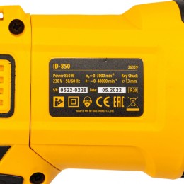 Denzel Дрель ударная ID-850, 850 Вт, 0-3000 об/мин, 48000 уд/мин 26309