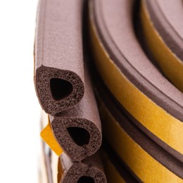 Сибртех Уплотнитель резиновый, 24 м, профиль "D", коричневый 88904