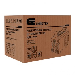 Сибртех Инверторный аппарат дуговой сварки ИДС-190K, 190 А, ПВ 80%, диаметр электрода 1,6-4 мм 94394
