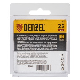 Denzel Бита IMPACT, PH1x25 мм, лазерная обработка шлица, сталь S2, 10 шт., Е 6,3 11684