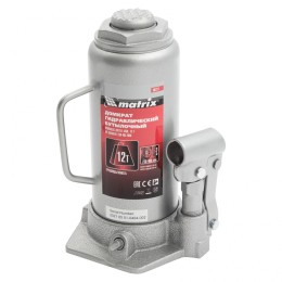 Matrix Домкрат гидравлический бутылочный, 12 т, высота подъема 230-465 мм 50727