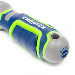 Сибртех Отвертка SL5 х 75 мм, CrV, четырехкомпонентная рукоятка 12263