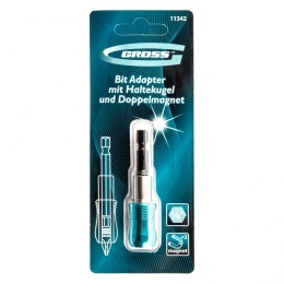 Gross Адаптер для бит с держателем и двойным магнитом, 1/4 11342