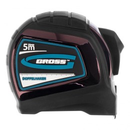 Gross Рулетка "Doppelhaken",5 м x 25 мм,двухсторонний зацеп,Нейлон,двусторонняя шкала,автоматическая фиксация 31124