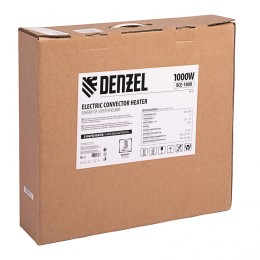 Denzel Конвектор электрический XCE-1000, 230 В, 1000 Вт, X-образный нагреватель 98115