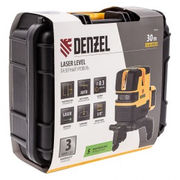 Denzel Лазерный уровень LX 06 Green, 30 м, 520 нм, аккумулятор Li 5200 mAh, резьба 5/8" 35072