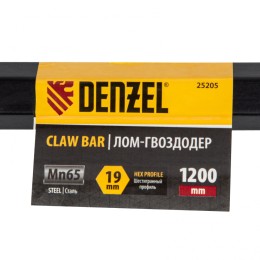 Denzel Лом-гвоздодер, 1200 мм, шестигранный 19 мм, окрашенный, сталь 65 25205