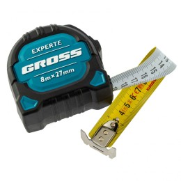 Gross Рулетка Experte,8 м x 27 мм,двухкомпонентный корпус,магнит,двухсторонняя разметка,нейлон 32576