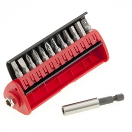 Matrix Набор бит, сталь S2, 12 шт, встроенный магнитный адаптер, пластиковый кейс 11314