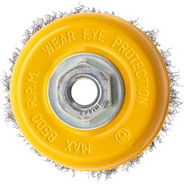 Denzel Щетка для УШМ, 100 мм, "Чашка", витая нержавеющая проволока 0.3 мм, М14 746053