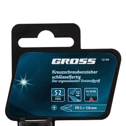 Gross Отвертка PH3 x 150 мм, S2, трехкомпонентная ручка 12149