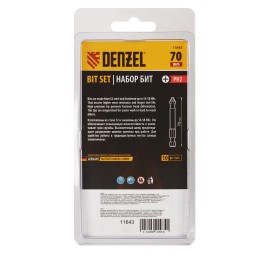 Denzel Бита PH2х70, сталь S2, цилиндр., 10 шт. Е 6,3 11643