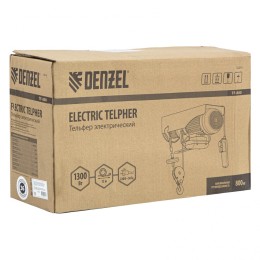 Denzel Тельфер электрический TF-800, 0.8 т, 1300 Вт, высота 12 м, 8 м/мин 52014