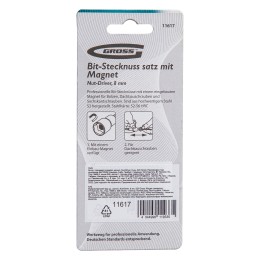 Gross Бита с торцевой головкой, магнит. Nut-Driver, 8 мм, S2 11617