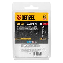 Denzel Бита PH1х50, сталь S2, цилиндр., 10 шт. Е 6,3 11648