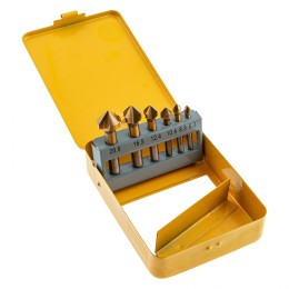 Denzel Набор зенковок, HSS, M3-M10, 6 шт, металл. кейс // 72313