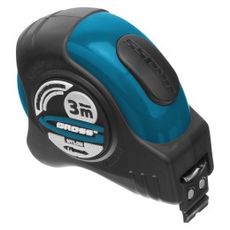 Gross Рулетка "Schlagfest",3 м x 19 мм,магнитный обрезиненный зацеп,двусторонняя шкала,Нейлоновое покрытие,автоматическая фиксация 31111