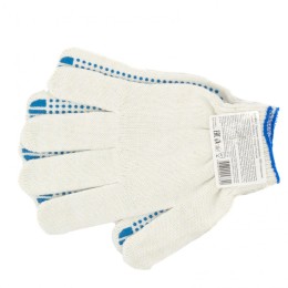 Сибртех Перчатки х/б, ПВХ покрытие, "Точка", 10 класс, стикер Россия 67702