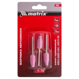 Matrix Шарошка абразивная, конус удлиненный, 10 x 19 x 3 мм, F80.3 шт 76002