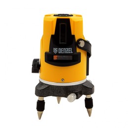 Denzel Уровень лазерный LX3, 10 м, ± 0,3 мм/1 м, 635 нм, 4 вертикальных, 1 горизонтальная плоскости, резьба 5/8" 35070