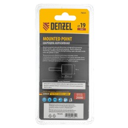 Denzel Шарошка абразивная, цилиндр, 19 x 25 мм, для дрели, хвостовик d6 мм, 63С 76025