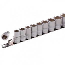 Stels Набор торцевых головок, 1/2, шестигранные, CrV, 10 шт, 10-22 мм 13600