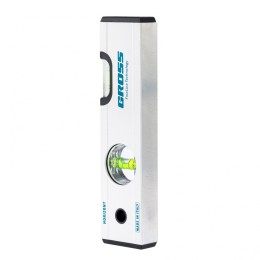 Gross Уровень алюминиевый, 200 мм, фрезерованный, 2 глазка, магнитный// 33669