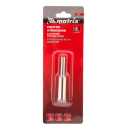 Matrix Сверло алмазное по керамограниту, 14 х 67 мм, трехгранный хвостовик 726143