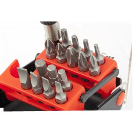 Matrix Набор бит, адаптер для бит, сталь S2, 18 предметов, пластиковый кейс 11316