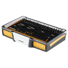 Denzel Отвертка с набором бит и торцевых головок для точных работ, гибкий привод, 48 шт, CrMo // 7711599